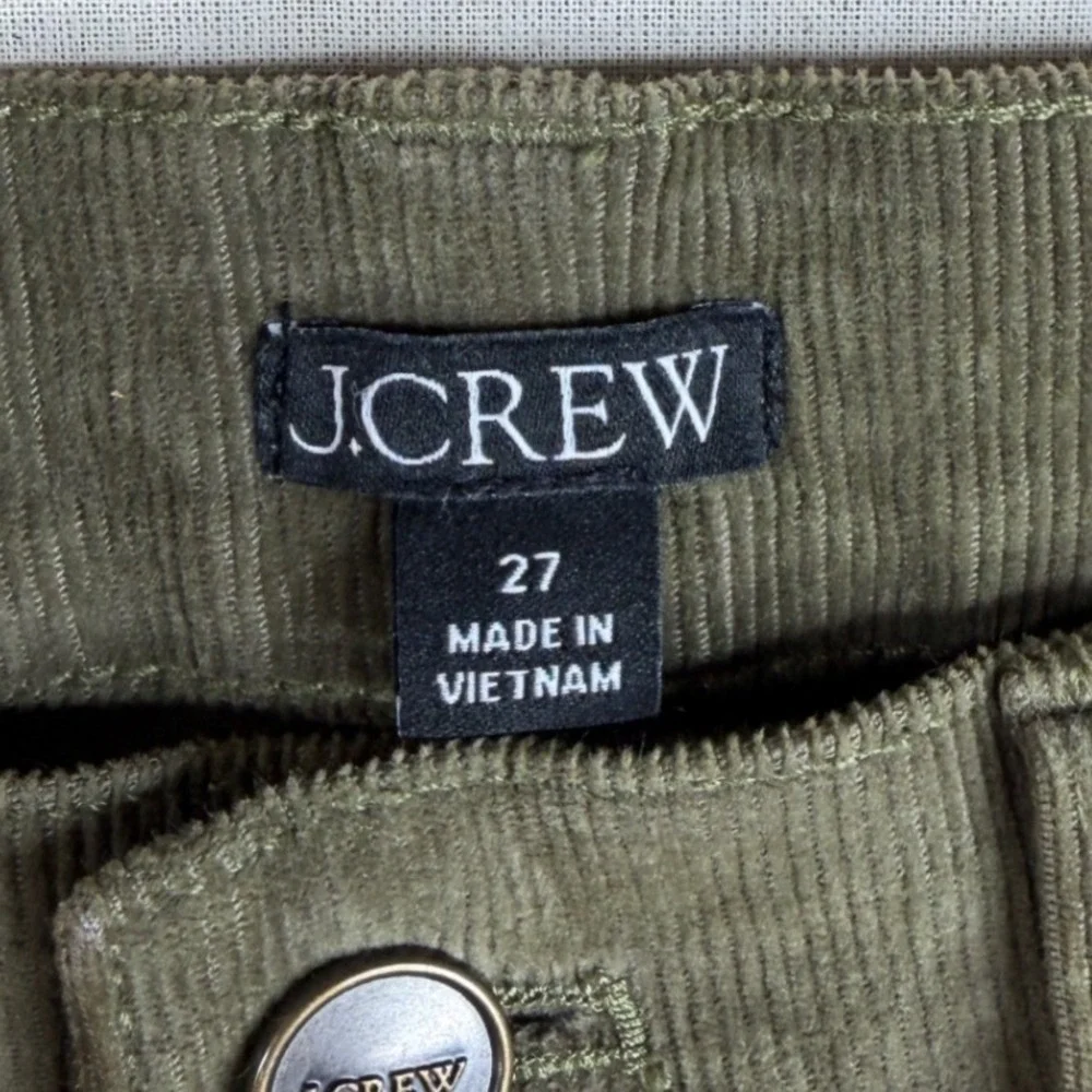 J. Crew Women's Wide Leg Corduroy Trouser Pants size 27 Olive Green CN715